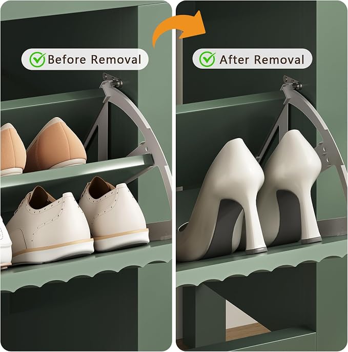 YOMILUVE Fluted Shoe Storage Cabinet - Image 6