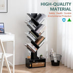 Yoobure Tree Bookshelf, 6 Tier Small Book Shelf Retro Floor Standing Bookcase - Image 7