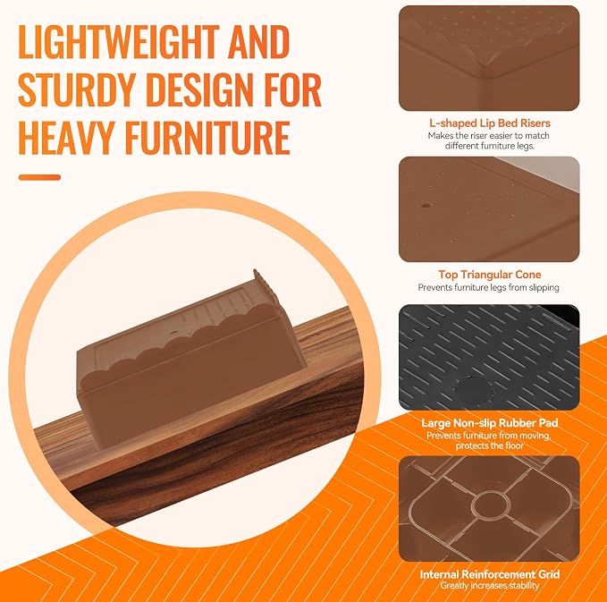 shouwuhho Furniture Risers, 4 Pack Bed Risers - Image 4