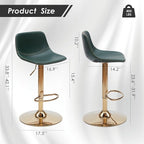 Adjustable Bar Stools Set of 2, Mid Century Modern Swivel Bar Stools, - Image 2