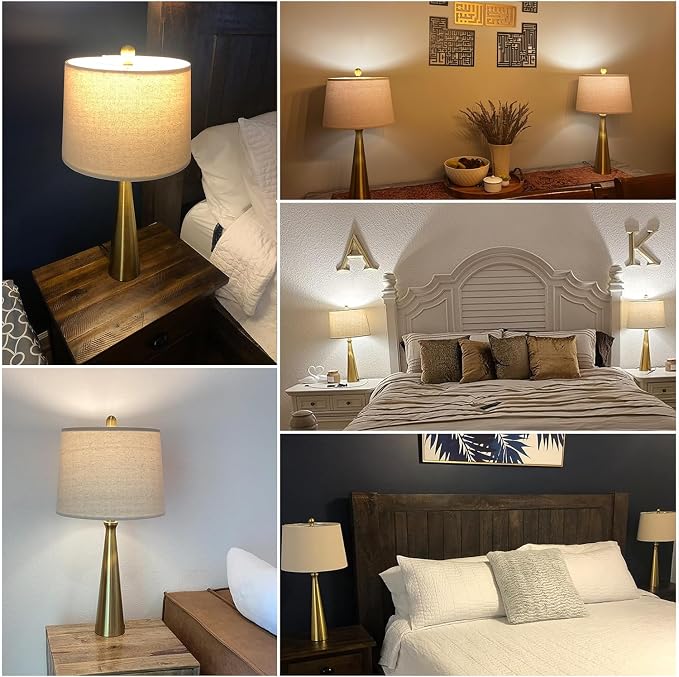 Oneach 25.75" 3-Way Dimmable Touch Control Modern USB Table Lamp Set of 2 - Image 2
