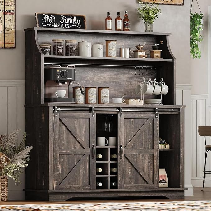 REVOMINCA 47 Inch Farmhouse Coffee Bar Cabinet by Revominca