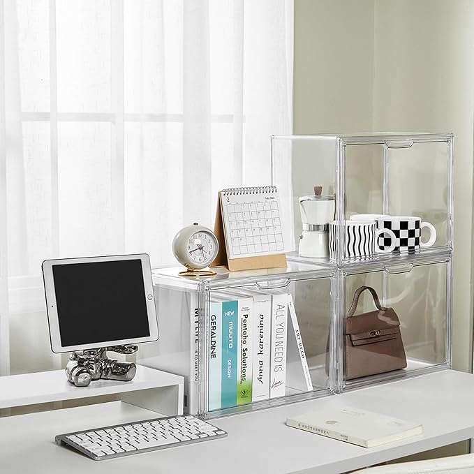 Clear Stackable Plastic Storage Bins - Image 6