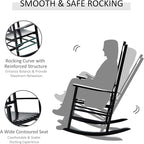 Outsunny Outdoor Rocking Chair, Patio Wooden Rocking Chair - Image 5
