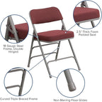 Flash Furniture 4 Pack HERCULES Series Premium Curved Triple Braced & Double - Image 6