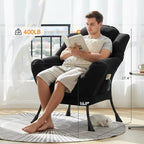 Lazy Chair for Living Room, Large Black Accent Chair - Image 7