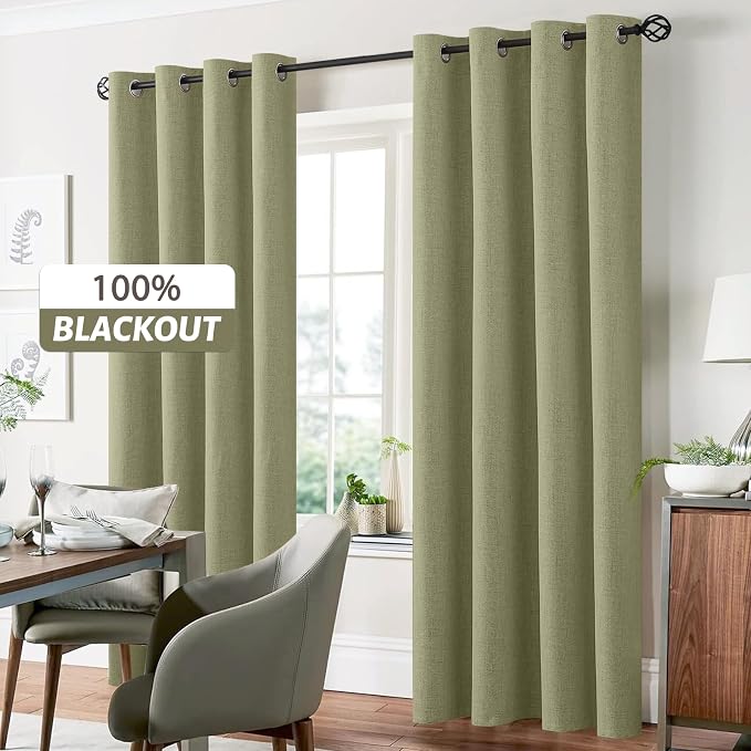 Yakamok Sage Linen Textured Curtains 96 Inches Long - Image 7