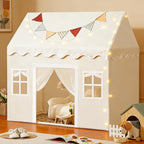 Tiny Land Play Tent with Padded Mat & LED Lights, Kids Tent, Playhouse by TinyLand
