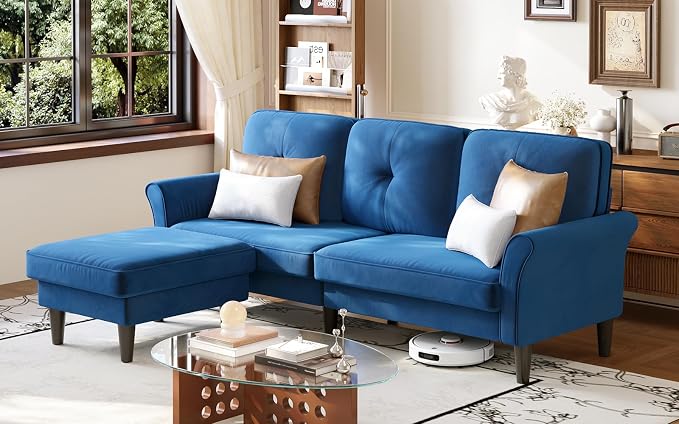 Welzona Sofas for Living Room, Midcentury Modern Small Sectional Couch by WelzonaDirect