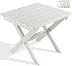 SERWALL Portable Folding Adirondack Table, HDPE Material Outdoor End Table by SERWALL