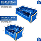 DAMAIFROM Mid Century Modern Chesterfield Sofa Couch, 5 Seat Tufted Sofas - Image 2