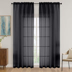 Black Bedroom Curtains 2 Panel Sets 90 Inch Length, 59 Inch Extra Wide Light by OVZME