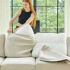 Belffin Chenille Corner Seat for Modular Couch. Sectional Sofa Module. Beige. - Image 2