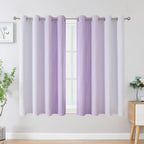Lilac and Greyish White Ombre Blackout Curtains - Image 2