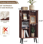 LEYAOYAO 5 Cube Bookshelf 3-Tier Bookcase - Image 2
