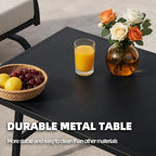 ALAULM 4 Piece Patio Furniture Set, Outdoor Metal Patio Furniture - Image 6