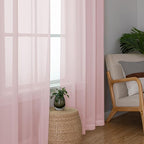 Simplebrand Blush Sheer Curtains 96 Inches Long, Light Filtering Light Purple - Image 4