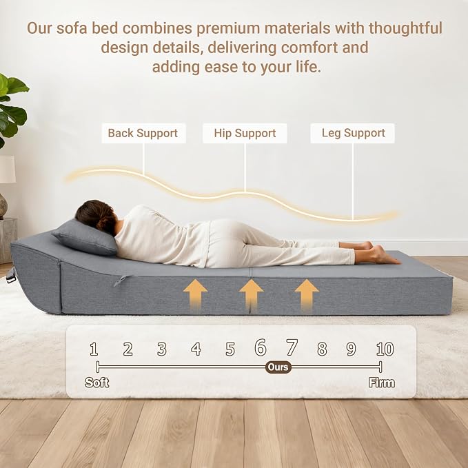 BeBen Folding Sofa Bed Chair, Convertible Sleeper Chair Futon Couch, Foldable - Image 9