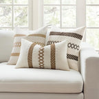 MIULEE Set of 2 Coco Brown Boho Decorative Pillow Covers 18x18 Inch | Farmhouse - Image 3