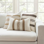 MIULEE Set of 2 Dark Brown Boho Decorative Pillow Covers 20x20 Inch | Fall - Image 3