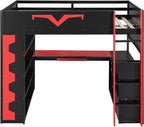 Full Size Gaming Loft Bed with Integrated Desk & RGB LED Lights, Pro-Gamer Bunk - Image 4