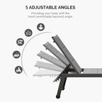 PURPLE LEAF Extra Large Outdoor Chaise Lounge 2 Pieces Aluminum Patio Lounge - Image 6