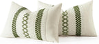 MIULEE Set of 2 Moss Green Boho Decorative Lumbar Pillow Covers 12x20 Inch | - Image 7