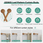 QDWIS 2 Pack Boho Wood Curtain Rods - Image 6