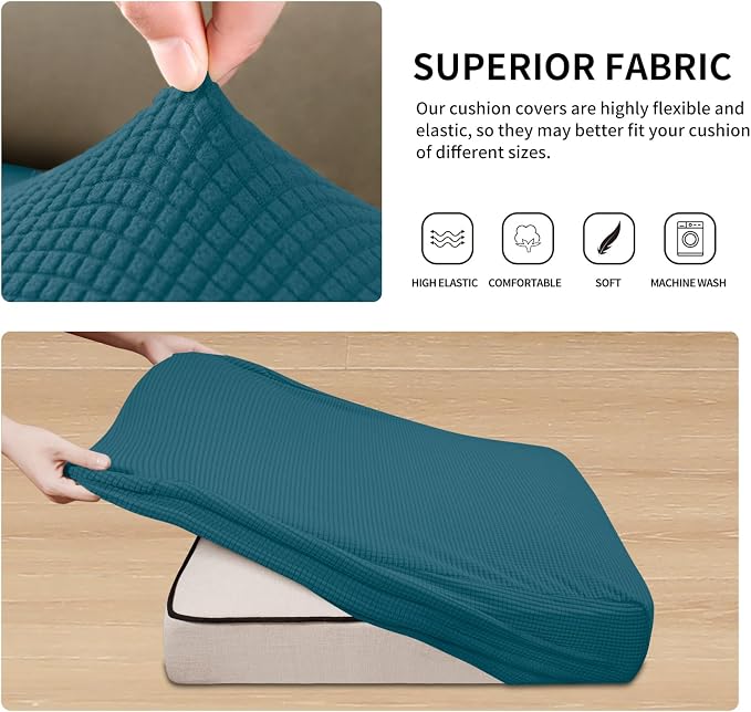 Easy-Going Stretch 2 Pieces Loveseat Couch Cushion Cover - Image 5