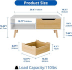 Cozy Castle Modern Coffee Table, Wooden Cocktail Table - Image 2