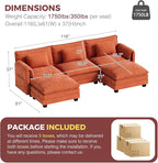 ELUCHANG Oversized 116" Modular Sectional Sofa, Comfy Cloud Couch, U Shaped - Image 2