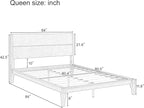 Merax Queen Size Bamboo Platform Bed, Mid-Century Modern Bed Frame - Image 2