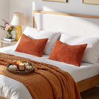 MIULEE Fall Decorative Lumbar Throw Pillow Covers 12x20 Burnt Orange 2 Pack | - Image 3