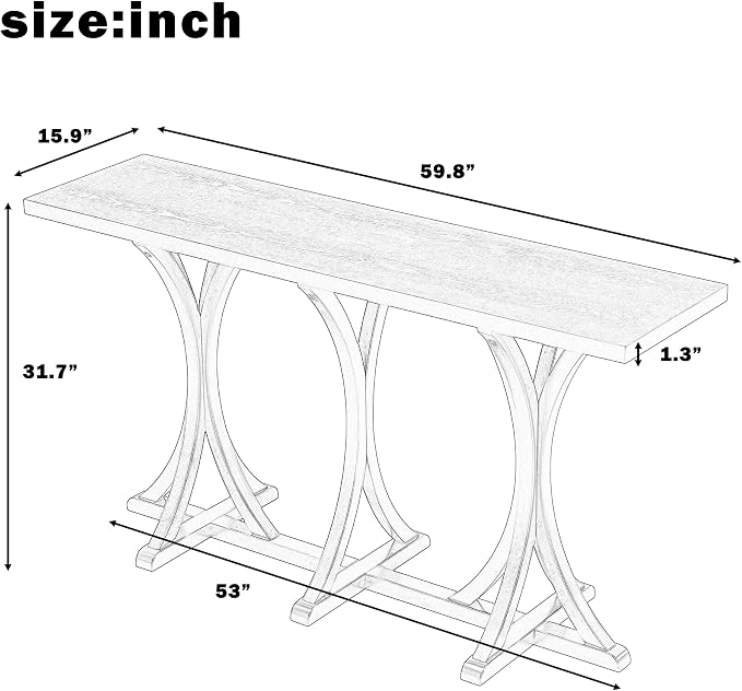 59.8'' Wooden Console Table - Image 3