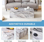 Coffee Table Set for 3, Living Room Table Set, Faux Marble Coffee Table and - Image 4