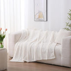 White Fleece Throw Blanket 50”×70” by linecooo