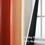 Burnt Orange and Greyish White Ombre Blackout Curtains 52Wx63L Inch Long | - Image 5
