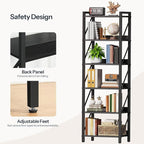 HOOBRO Bookshelf, 6-Tier Industrial Bookcase, Book Shelf Storage Organizer - Image 6