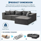 Hetoy Oversized L Shape Modular Sofa, Soft Modular Sectional Couch - Image 2