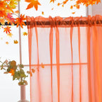 SpaceDresser Basic Rod Pocket Sheer Voile Window Curtain Panels Jaffa Orange 1 - Image 5