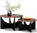 LIKIMIO Nesting Coffee Tables Set of 2, 31.5" Round Side Tables - Image 9