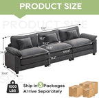 Oprisen 120" Modular Sectional Sofa, Comfy Cloud Couch Sectional Sofa, Velvet - Image 2