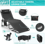 #WEJOY Folding Lounge Chair Outdoor, 5-Position Adjustable Sunbathing Tanning - Image 4