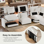ELUCHANG 114" Oversized V-Shaped Cloud Couch Modular Sectional Sofa - Image 8