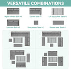 YITAHOME 9 Piece Patio Furniture Set, All-Weather Wicker Outdoor Sectional Sofa - Image 3