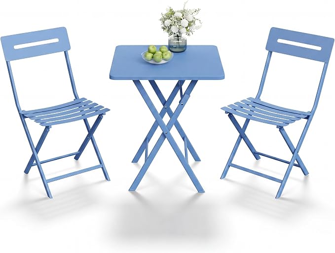 GarveeTech 3-Piece Folding Bistro Set, Heavy Duty Outdoor Patio Furniture - Image 9