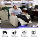 Power Recliner Sofa Set, Leather Reclining Couch & Chair Set, Living Room - Image 3