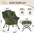 Welnow Lazy Chair with Ottoman, Modern Reading Accent Chair with Armrests and a - Image 3