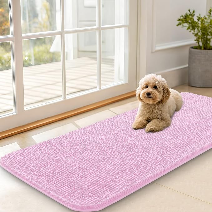 OLANLY Dog Door Mat for Muddy Paws 47x20, Super Absorbent Chenille Mud Mat | by OLANLY