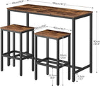 HOOBRO Bar Table and Chairs Set, 47.2” Rectangular Pub Table - Image 4